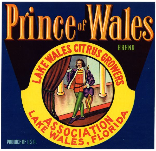 Prince of Wales Brand Citrus Label