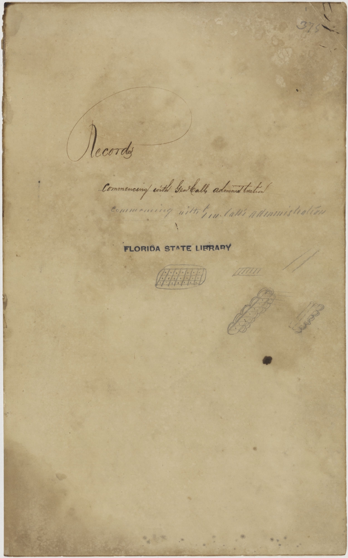 Letterbook of Governor Richard Keith Call, 1836