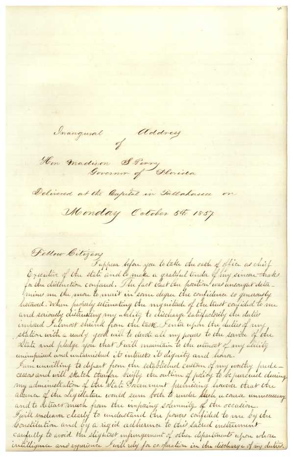 Letterbook of Governor Madison S. Perry, 1857-1859