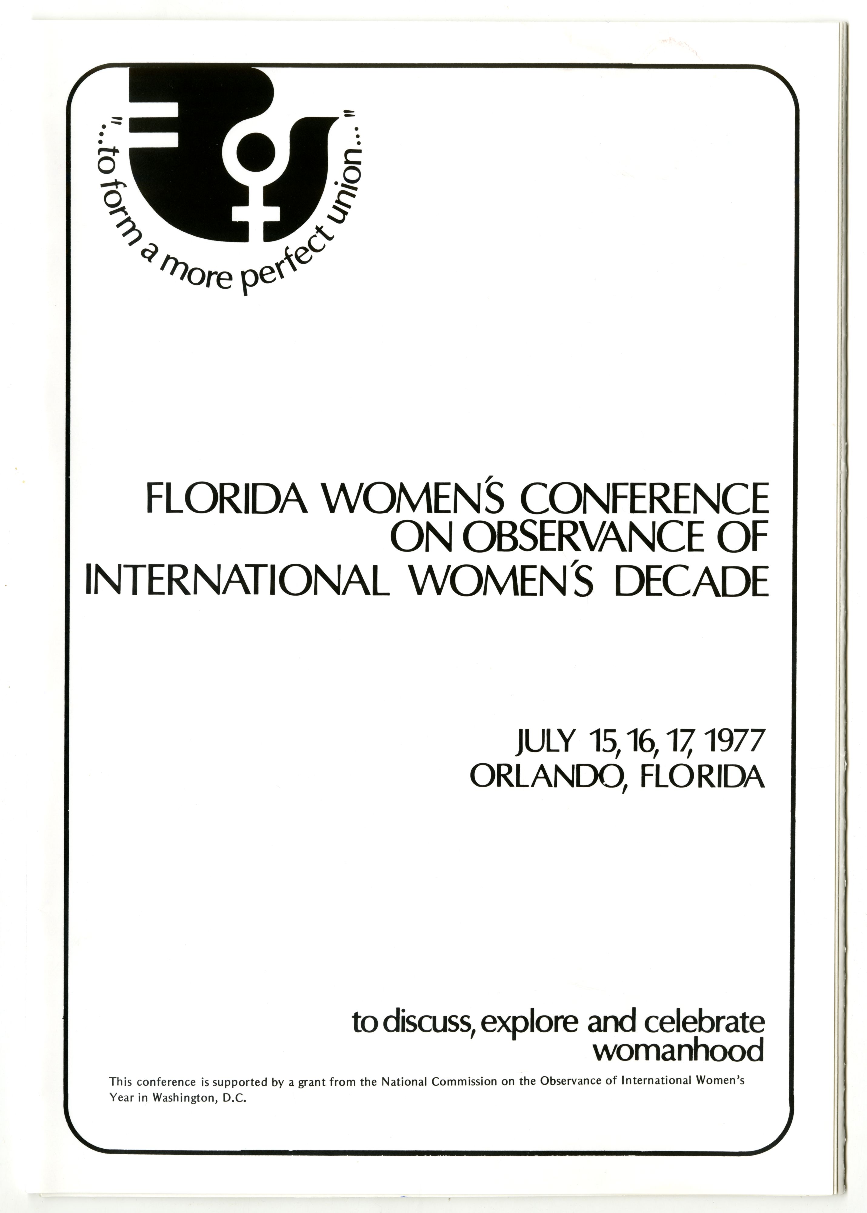 Program for the 1977 Florida Women's Conference.