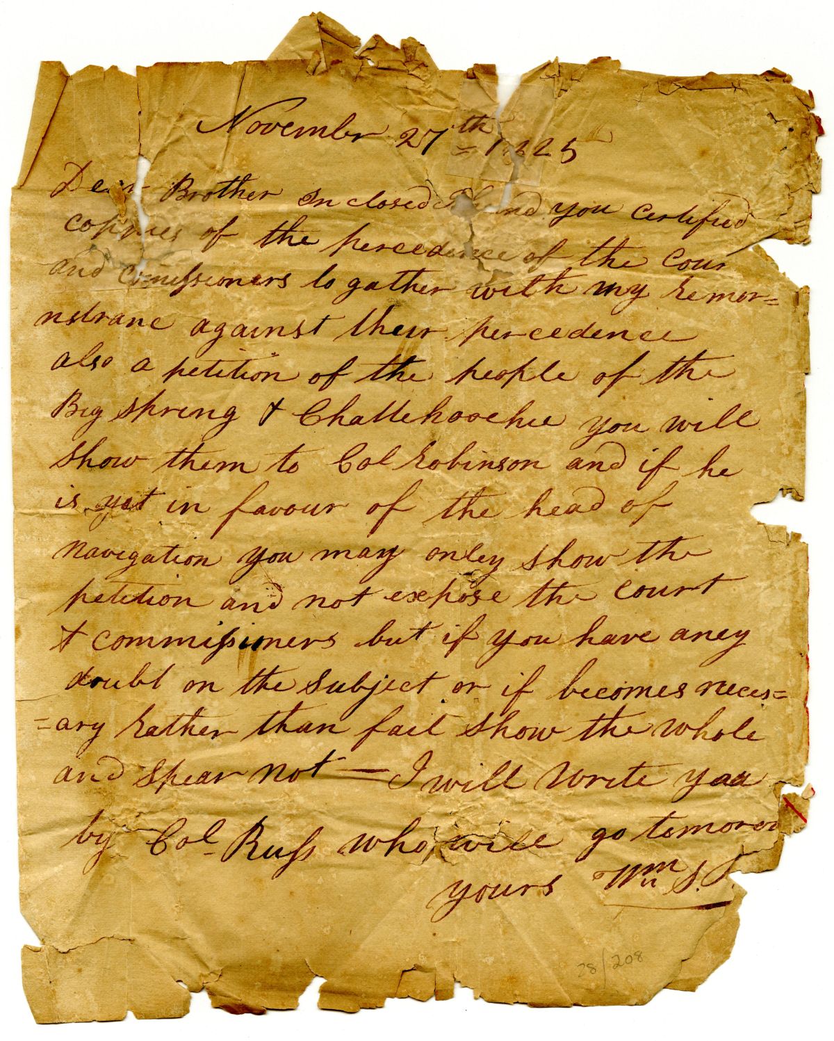 Correspondence Regarding the Selection of a County Seat for Jackson County, 1825