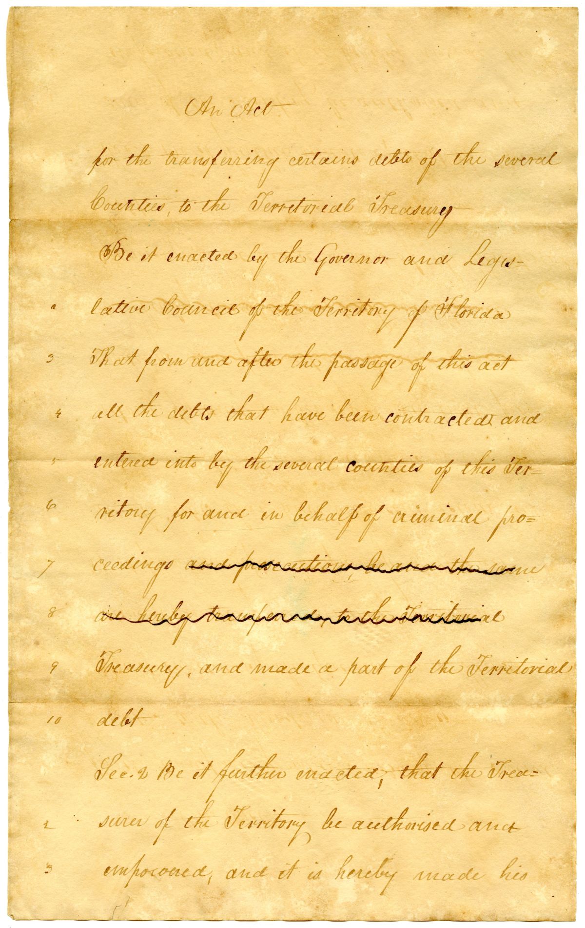 Draft of an Act to Assume Certain Debts of the Several Counties, 1827