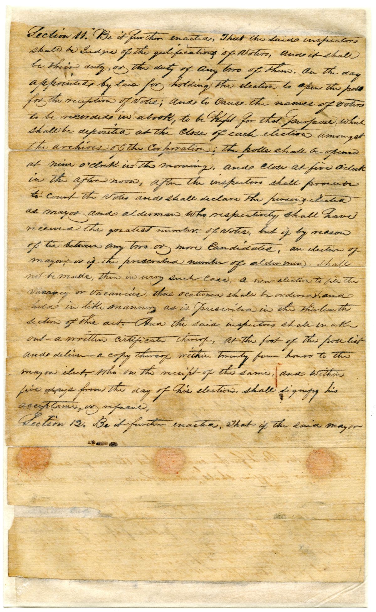 Fragment of a Draft of an Act to Incorporate the City of Saint Joseph, 1836