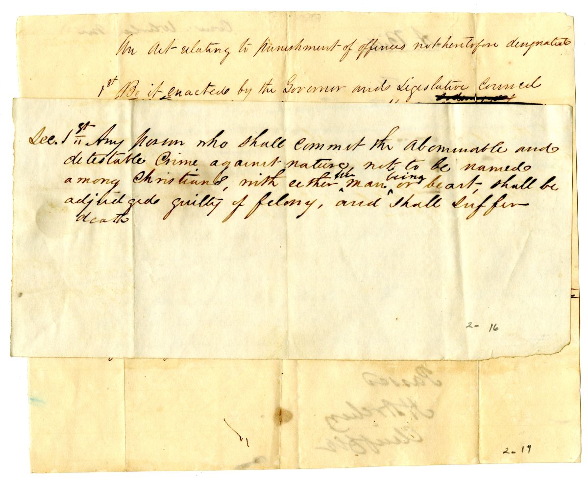 Draft of an Act Relating to the Punishment of Offenses Not Heretofore Designated, 1842