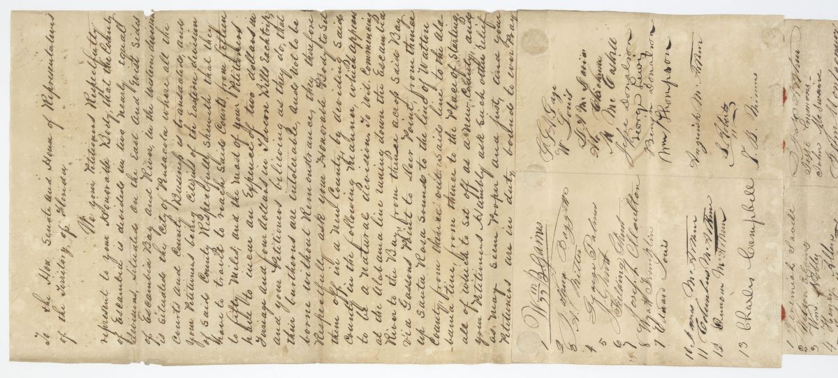 Petition of Citizens of Escambia County Requesting a Division of Their County, 1842