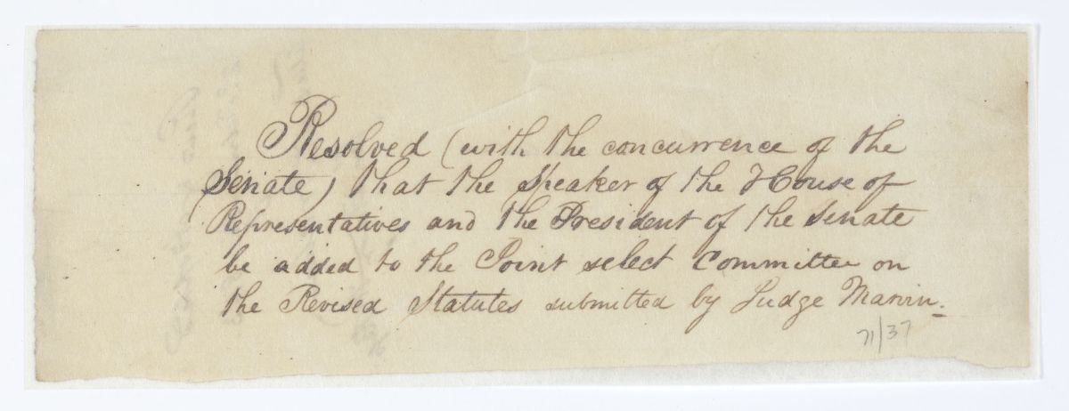 Resolution Proposing that the Speaker of the House and the President of the Senate Be Added to a Joint Select Committee, 1843