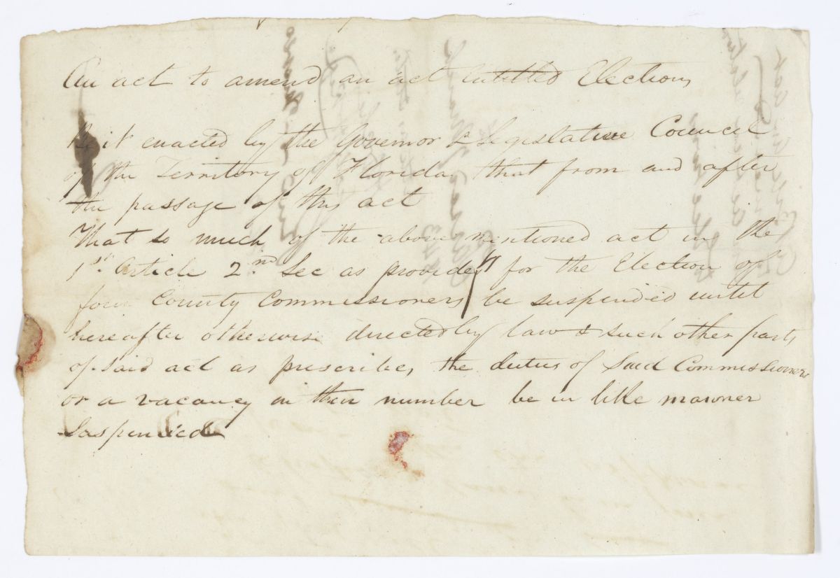 Draft of an Act to Amend an Act Entitled Elections, 1843