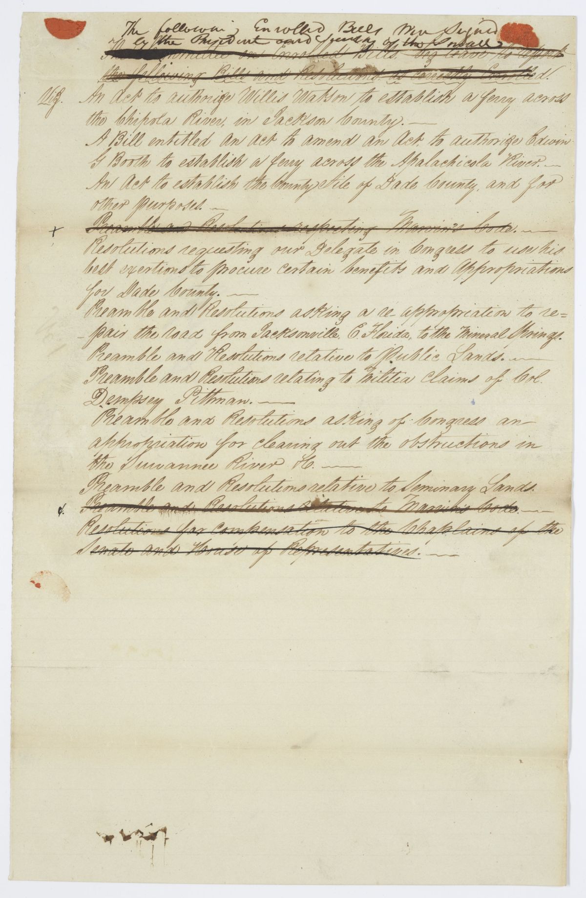 Report of the Committee on Enrolled Bills, circa 1844