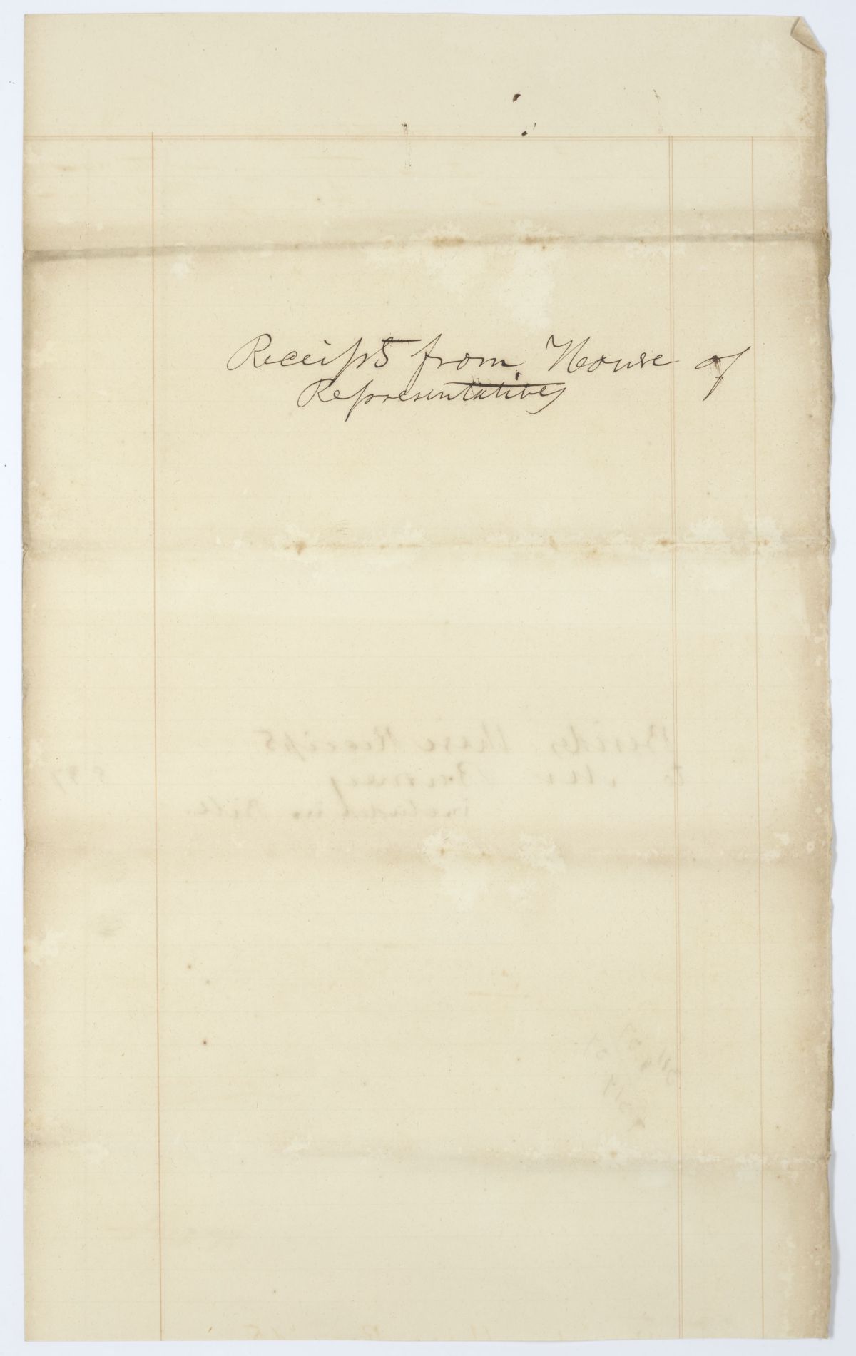 Twenty-Seven Receipts from the Florida House of Representatives for Stationery, 1844