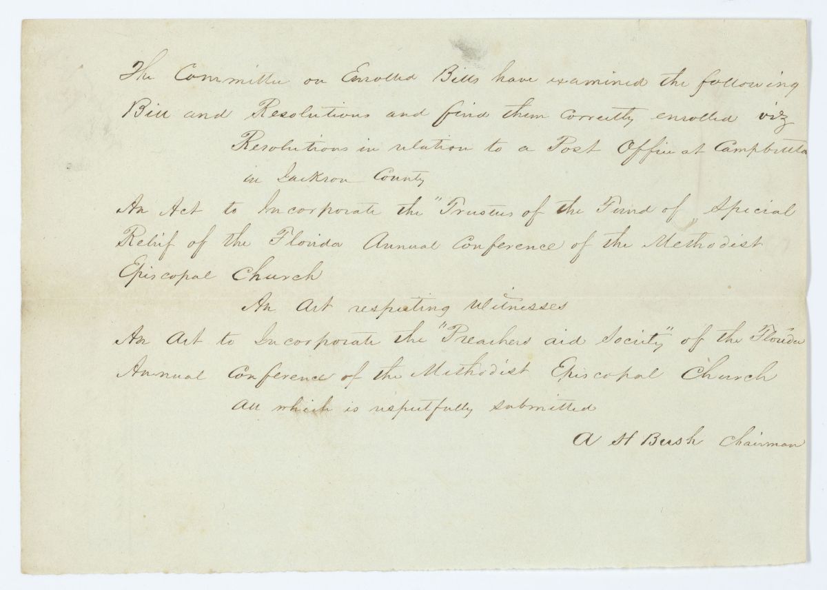 Report of the Committee on Enrolled Bills, circa 1845