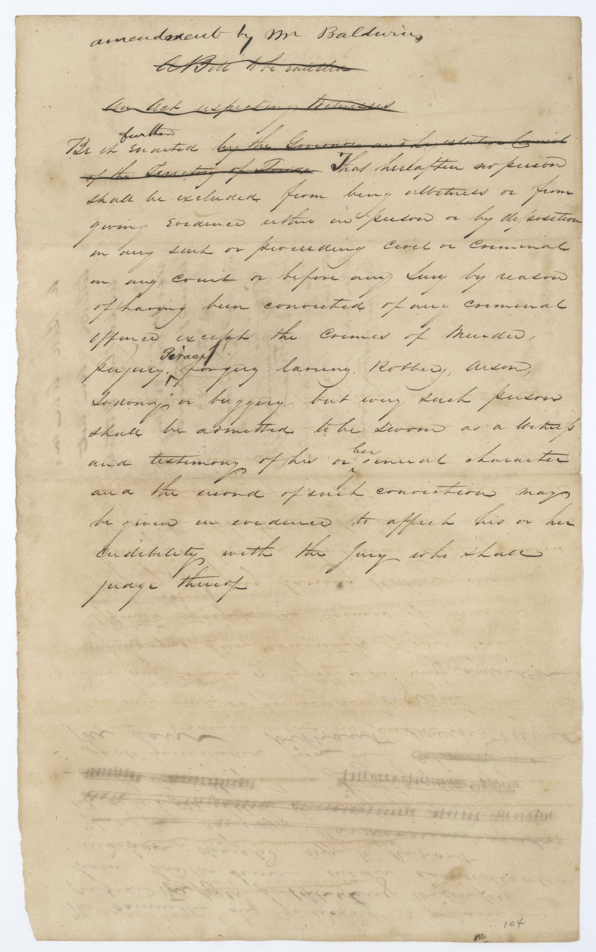 Amendment to an Act Respecting Witnesses, 1845