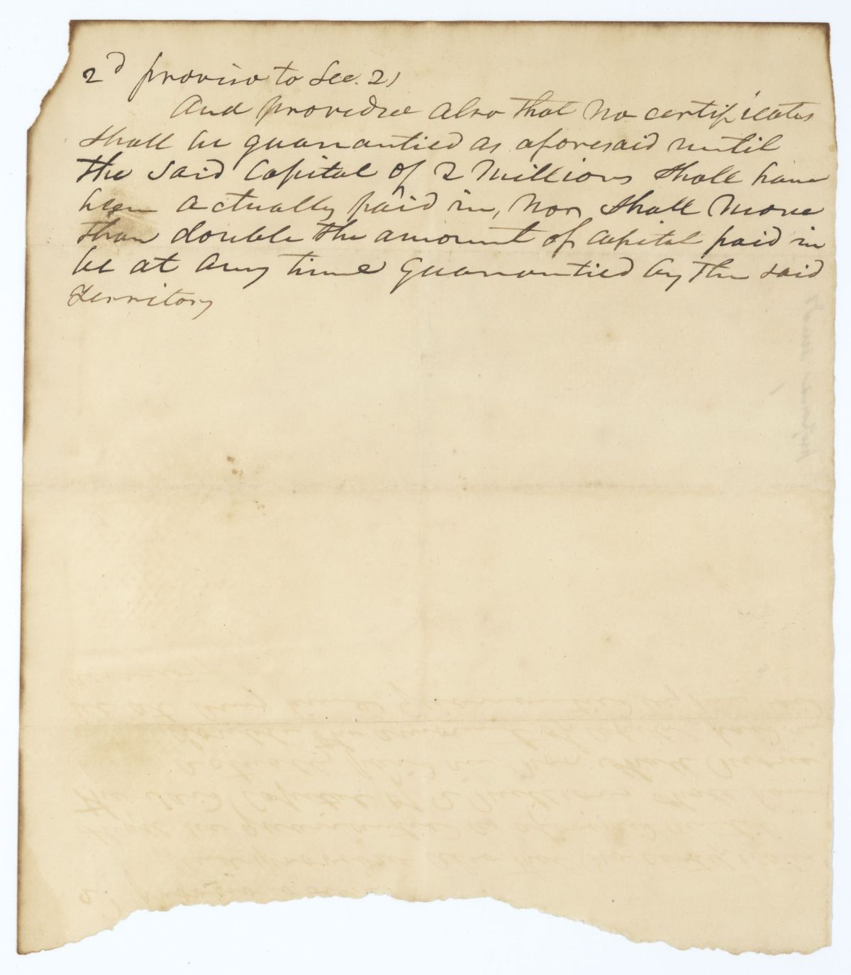 Amendment to an Unspecified Act, circa 1845