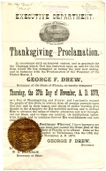 Governor Drew's Thanksgiving Proclamation, 1879