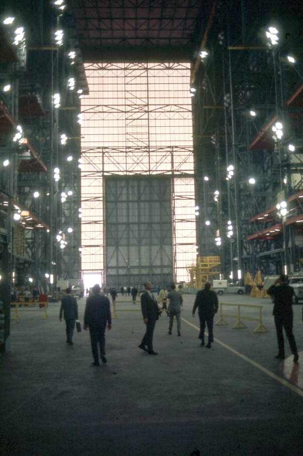 Interior view of the vehicle assembly building at the Kennedy Space Center on Merritt Island near Titusville, Florida.