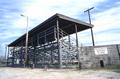 Close-up view of bleachers at a baseball field in Port St. Joe.