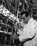 A research chemist working at the U.S. Naval Stores Experimental Station - Olustee, Florida.