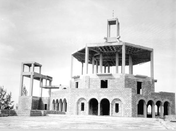 The cupola of the unfinished Ringling Ritz-Carlton Hotel is shown here (1959).