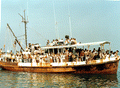 The "El Dorado" packed with Cuban refugees during the Mariel Boatlift - Key West, Florida