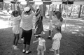 Jaya Radhakrishnan teaching East Indian dance to children at the 1989 Florida Folk Festival - White Springs, Florida