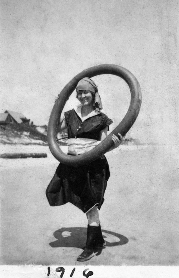 Young woman in a bathing suit