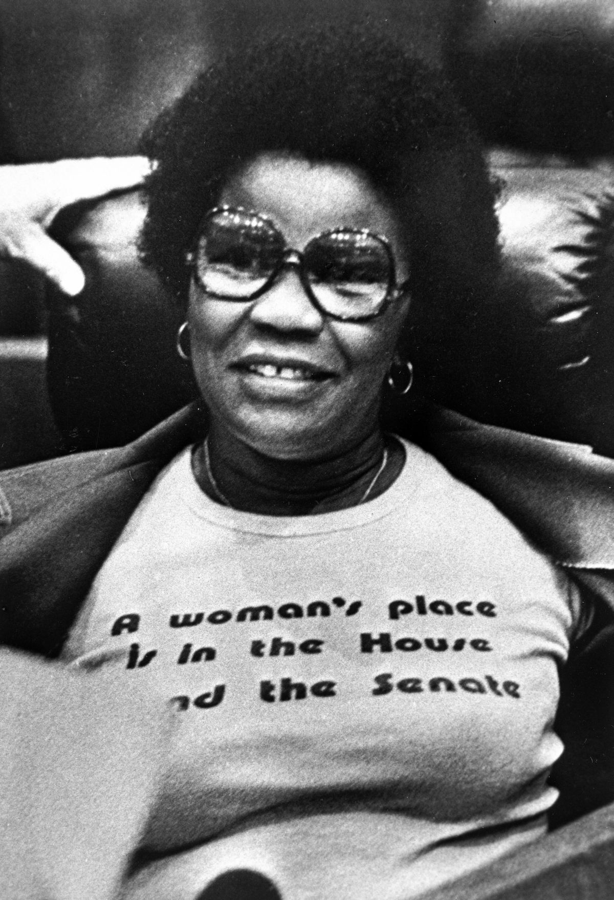 State Representative Carrie Meek seated in the Florida House Chamber, c. 1980. 