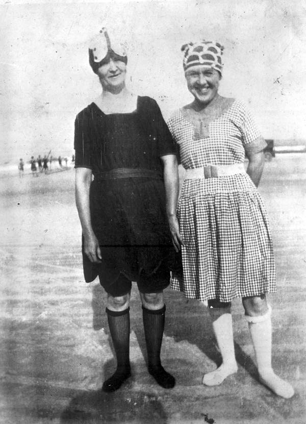 Myrtle Ola Roth and sister Allie Harold at the beach - Miami Beach, Florida