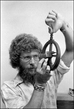 W. A. "Sonny" Cockrell demonstrating an astrolabe