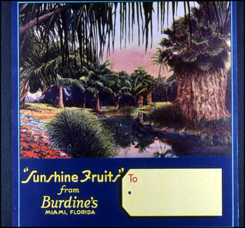 Sunshine Fruits from Burdine's citrus label (1986)