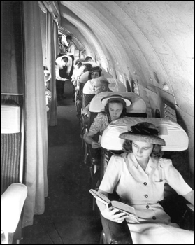 Passengers on a Pan Am Boeing 307 (ca. 1945)