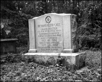 Richard Keith Call's headstone in the cemetary at The Grove (20th century)