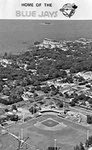 Aerial view showing Grant Field in the foreground, winter home of the Toronto Bluejays: Dunedin, Florida (197-)