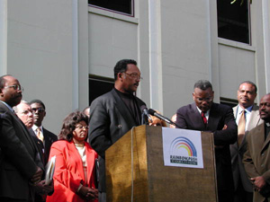 Jesse Jackson speaking at the capitol during the 2000 presidential election vote dispute (2000)