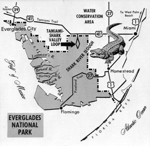 Map of the Everglades National park (1950s)