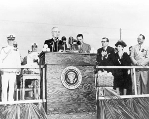 President Harry Truman speaking at the opening ceremonies of Everglades National Park (1947)