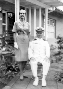 Roxcy O'Neal Bolton with her husband David Bolton in Miami, Florida (ca. 1961)