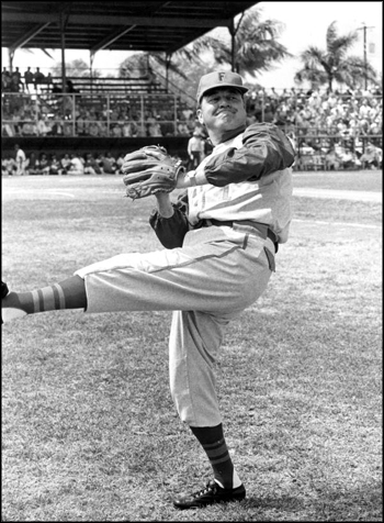 Governor Claude Kirk throwing out the first ball for a baseball game: Fort Myers, Florida (1969)