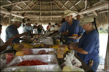 Seminole round-up lunch. Big Cypress Seminole Indian Reservation, July 2007.