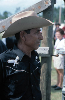 Portrait of accordionist Felix Soto, Mexican-American "Norteño" musician: Pierson, Florida (1995)