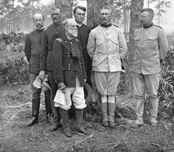 Group portrait of Colonel Theodore Roosevelt and other high ranking officials of the 1st U.S. Volunteer Cavalry Regiment: Tampa, Florida (1898)