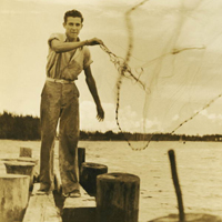 Evenings, boys cast for mullet to be sold as bait to the party boats