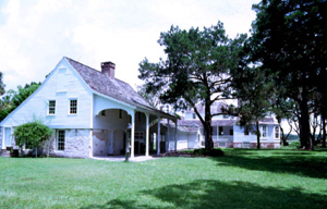 Kitchen and main residence at Kingsley Plantation State Historic Site: Fort George Island, Florida (1982)