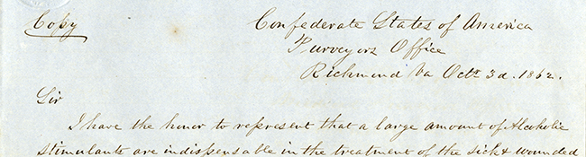 E. W. Johns to John Milton, October 3, 1862