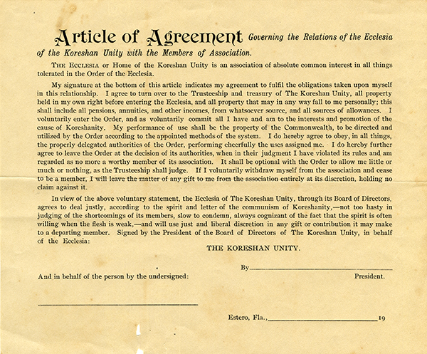 Agreements and Applications for potential and current members
