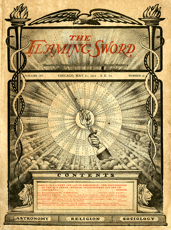 <em>The Flaming Sword</em>, May 24, 1901 and November 15, 1901
