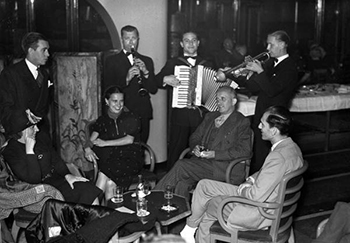 Guests and musicians traveling between Miami, Florida and Havana, Cuba (1948)