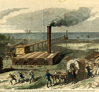 Destruction of a Rebel Salt Factory, on the Florida Coast