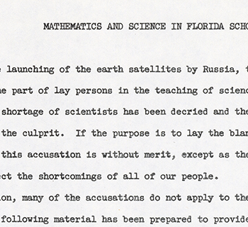 Mathematics and Science in Florida Schools