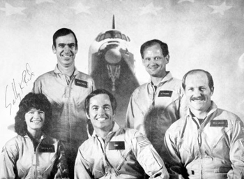 Crew members of the 7th space Shuttle orbital flight (1983)