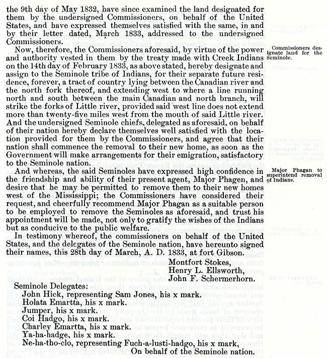 Treaty of Fort Gibson, 1833 (page 2)