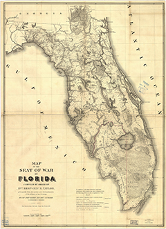 Map of the Seat of War in Florida, created by order of General Zachary Taylor (1839)